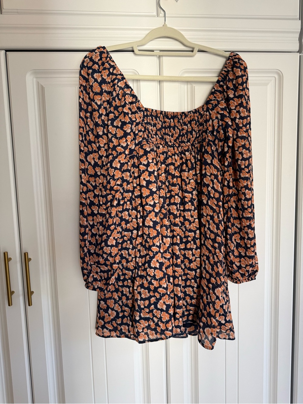 Abercrombie & Fitch Navy Top with Coral Floral Print